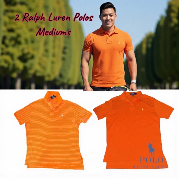 2 Orange Ralph Lauren Men’s Medium Regular Polo - Picture 1 of 10
